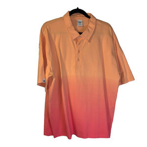 Bonobos Field Mens Ombre Polo Size XL Orange Relaxed Fit 100% Cotton Golf Peach